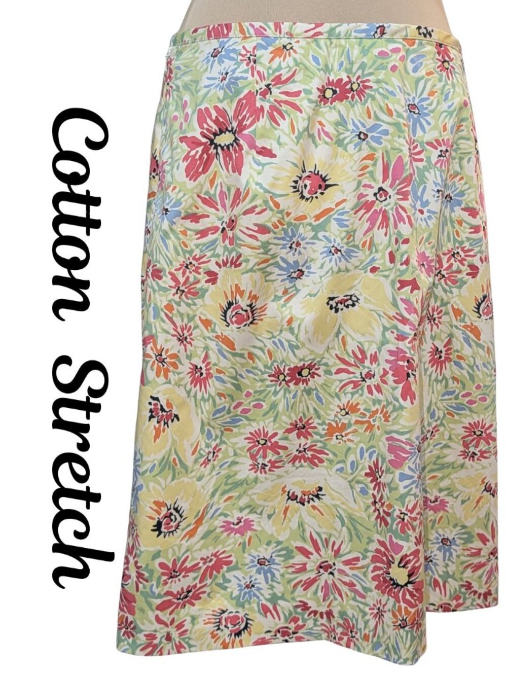 346 Brooks Brothers Floral Cotton Stretch Pencil Skirt